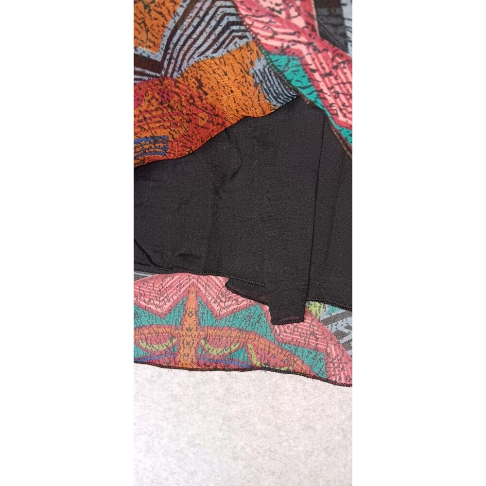 Angie Sleeveless Swing Tunic Mini Dress Large Geometric Tribal Print Boho Retro - Picture 10 of 11